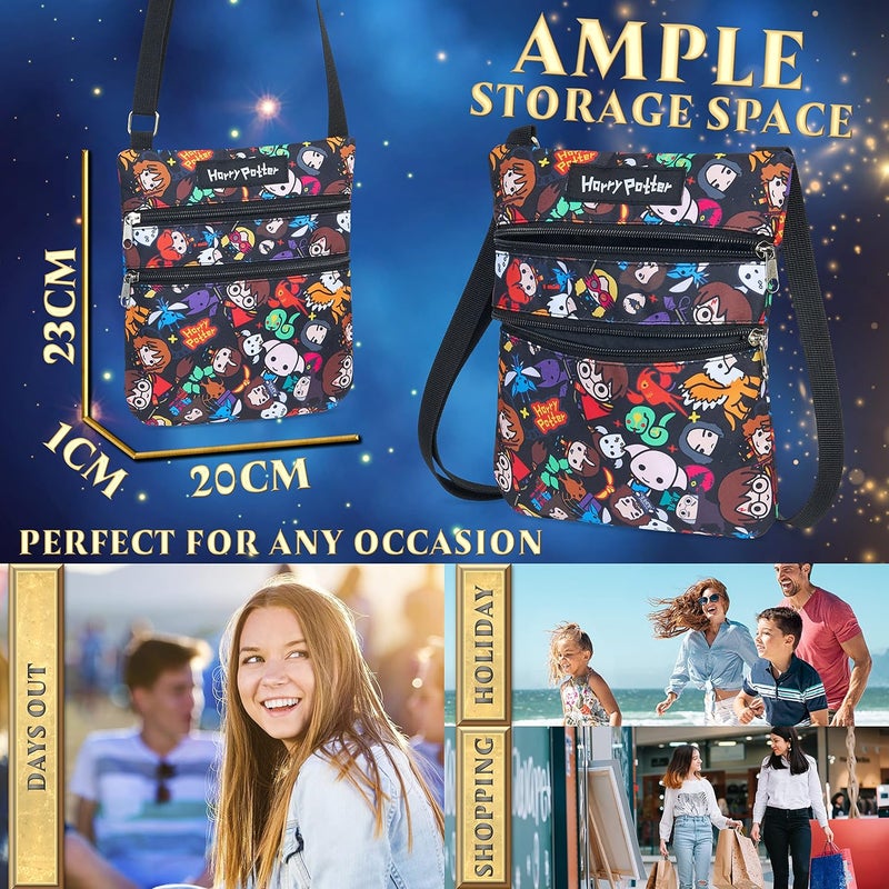 Harry Potter Crossbody Bag for Girls Satchel Purse with Adjustable Strap Two Zipped Compartments Coin Purse Cute Stuff Gifts for Girls - Image 5